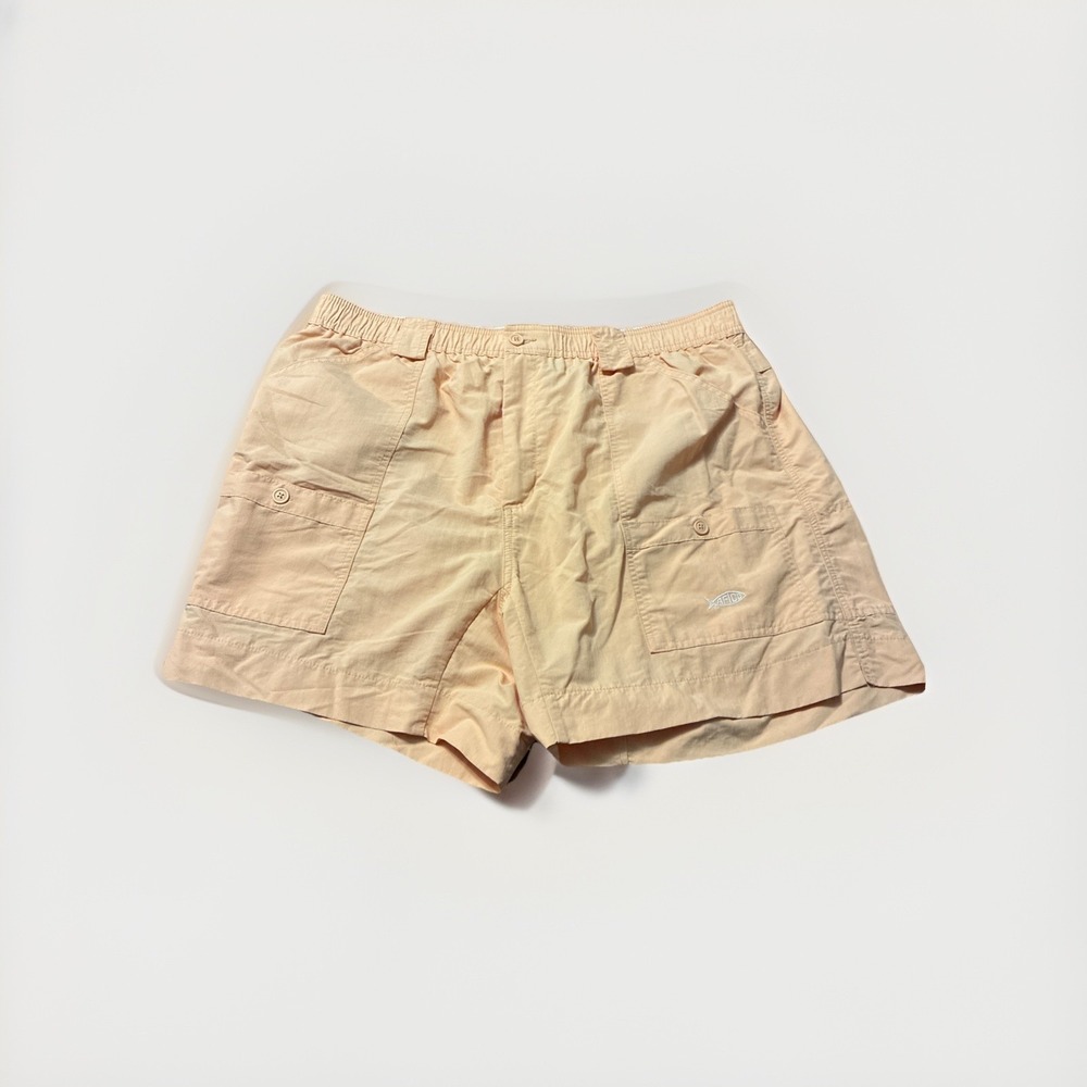 AFTCO Fishing Shorts Mens Size 42 Peach Active Cargo Pocket Nylon Cargo